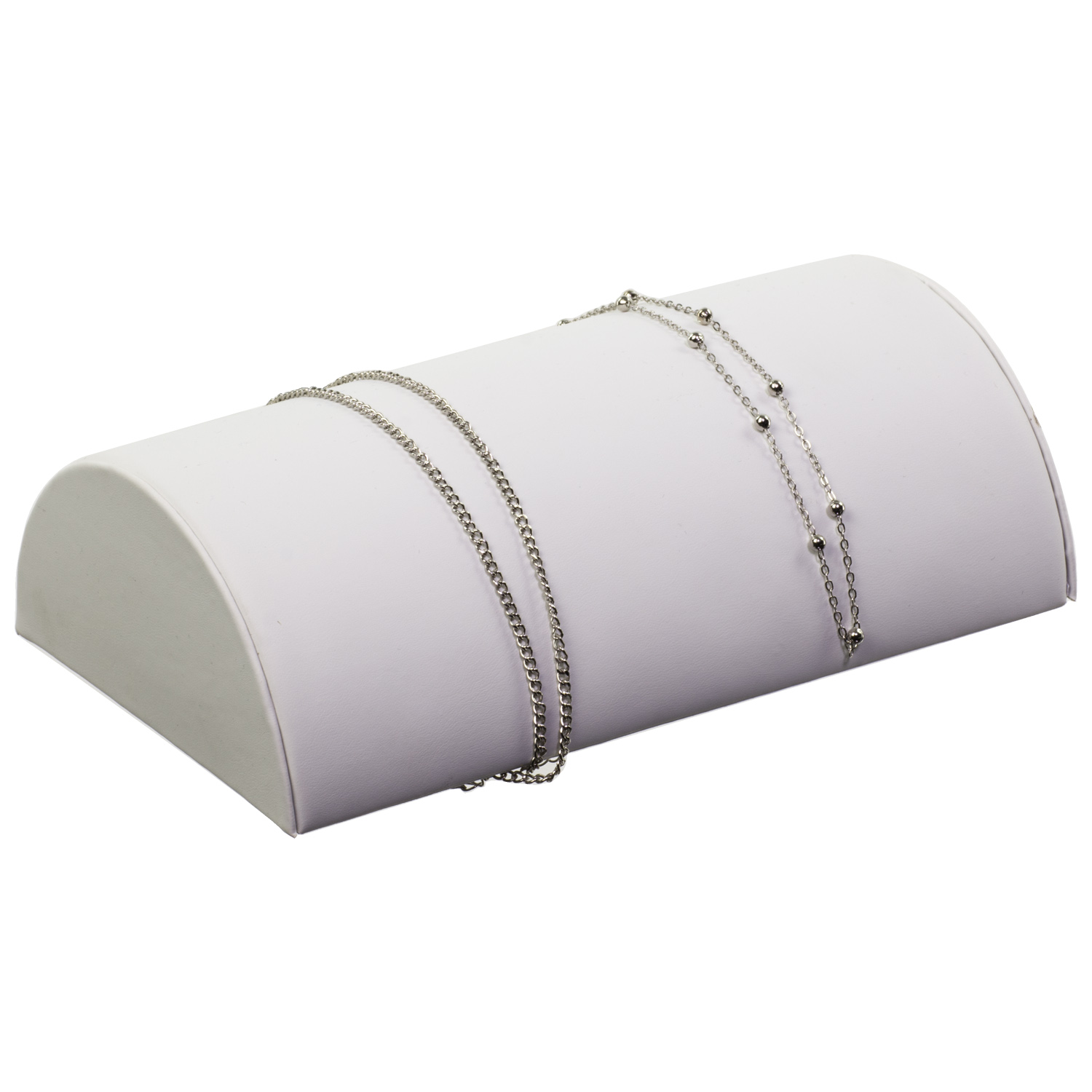 White Faux Leather Bracelet & Necklace Jewelry Display Holder 3-Tier Medium  Stand - Findings Outlet