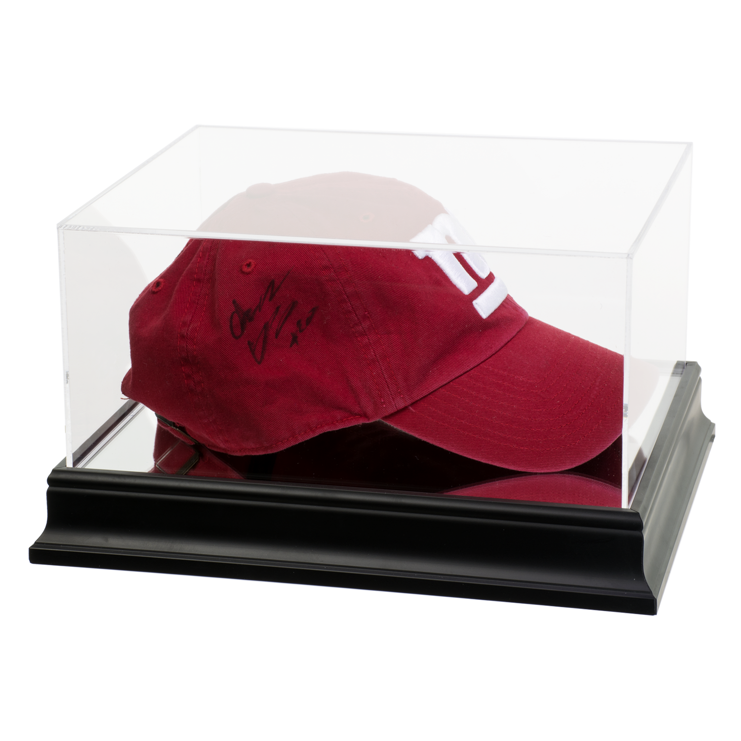 Hat Display Case with Black Wood Base Buy Acrylic Displays Shop
