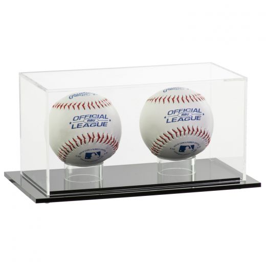 Acrylic Double Baseball Case with Signed Baseballs