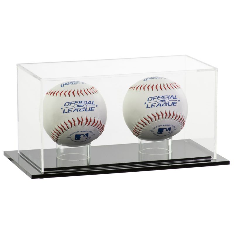 Baseball Holder Display 2 BCW Deluxe Acrylic Double Sports Memoriablia Case 