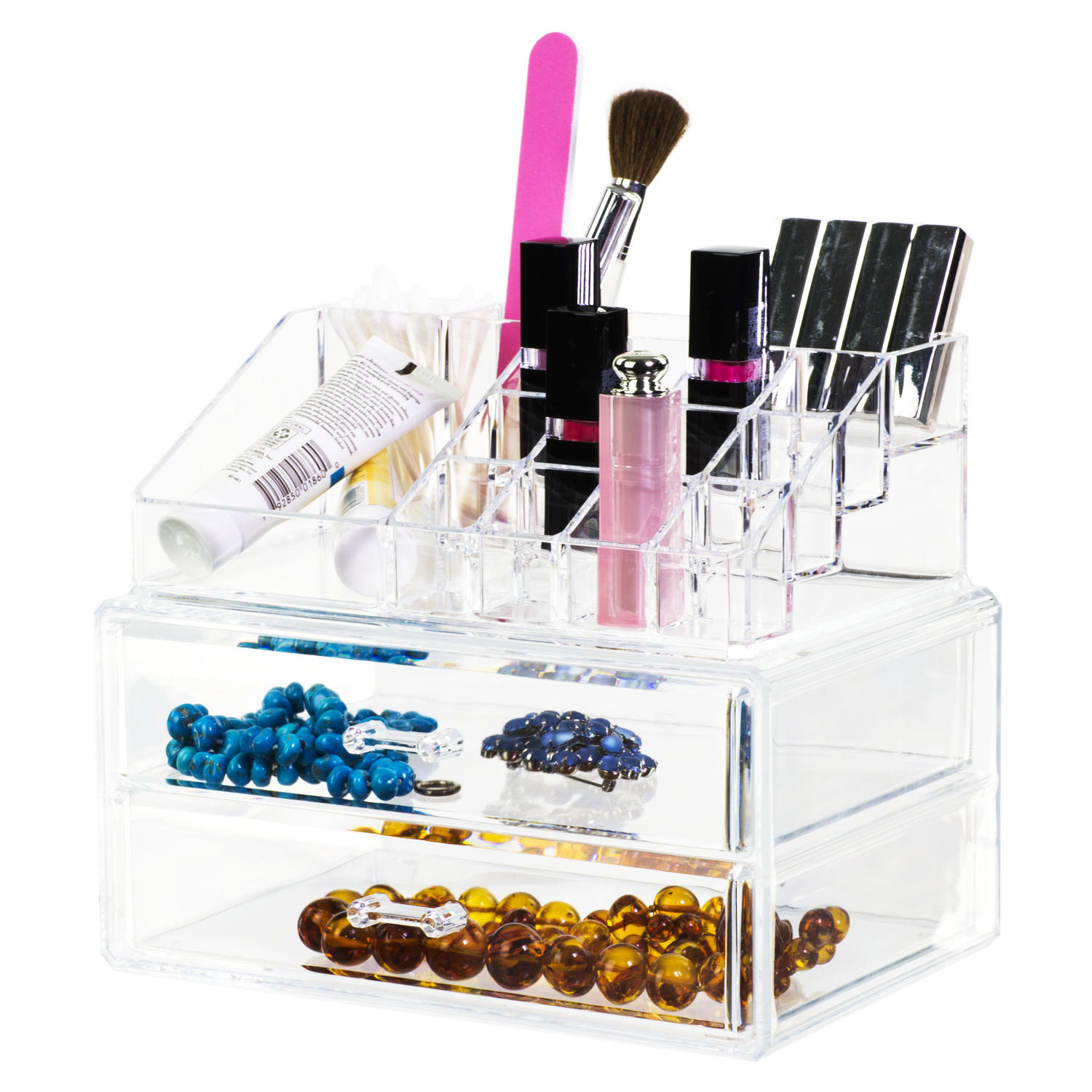 Clear Lipstick and Makeup Organizer2 Drawers Buy Acrylic Displays