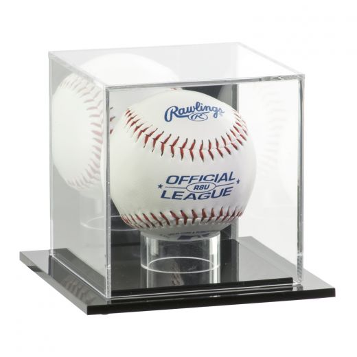 Acrylic Baseball Display Case with Mirror Back - | shopPOPdisplays