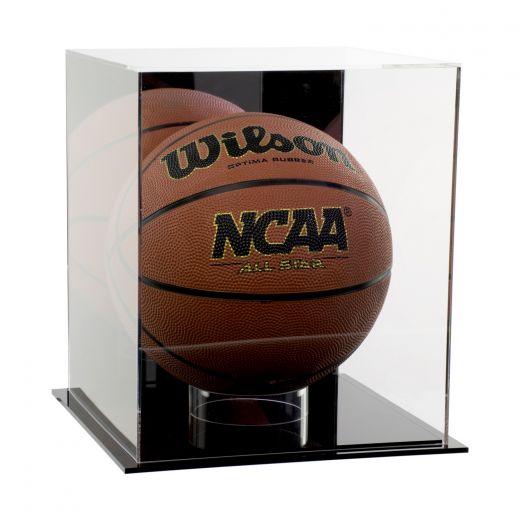 BCW Acrylic Mini Basketball Display Case Black Base Mirrored Back 