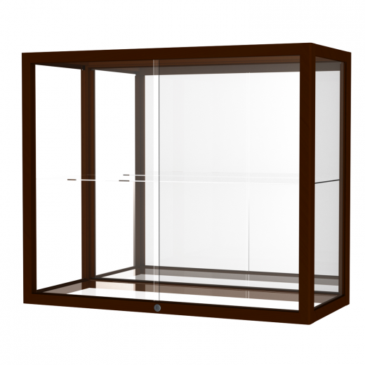 Wooden Mirrored Single Shelf Display, Wooden Wall Mounted Display Case