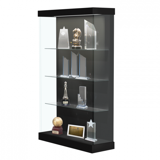 4 Wide Lighted Wood Laminate Left Sliding Door Display Case Buy