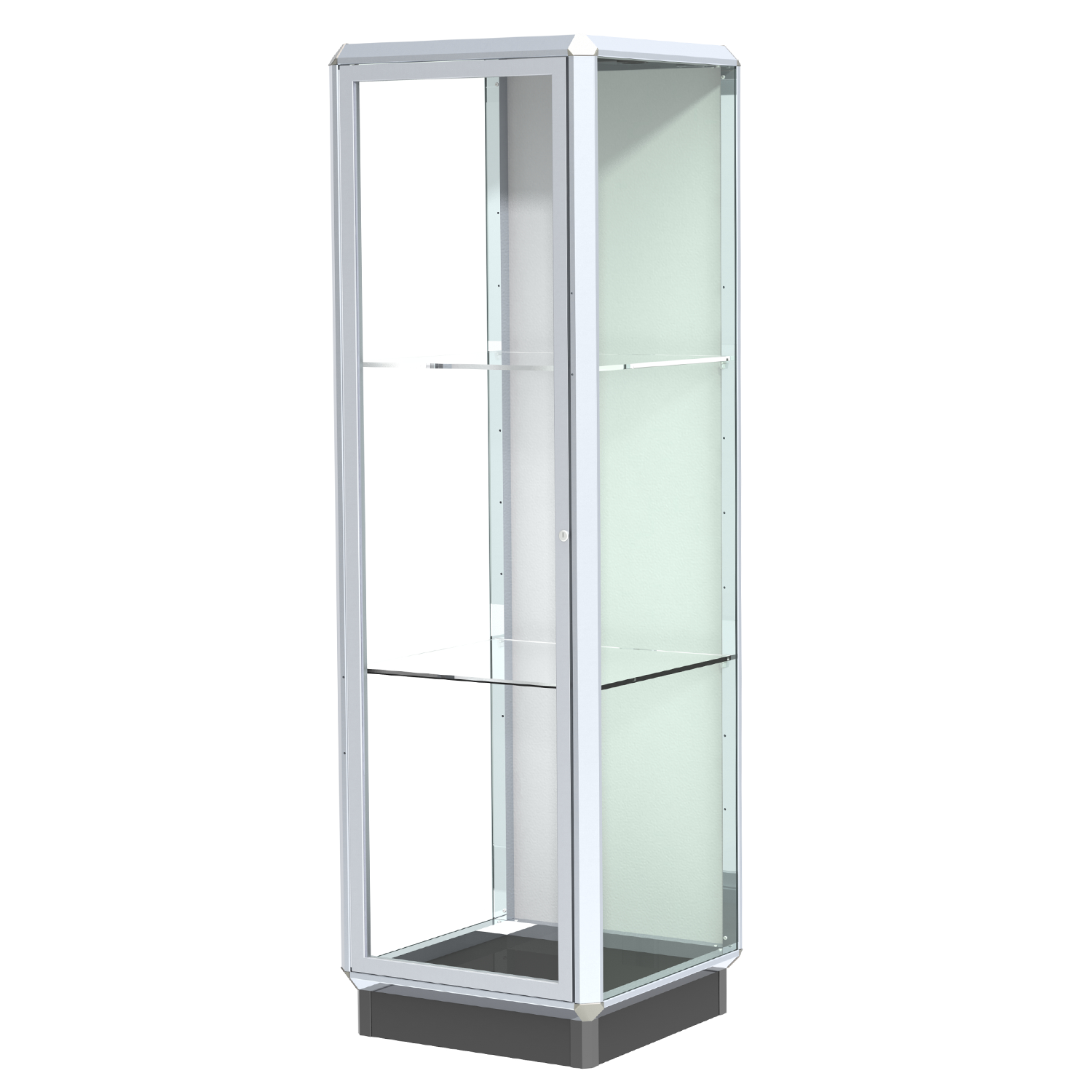 Aluminium Glass Countertop Display With 2 Shelves And Lock