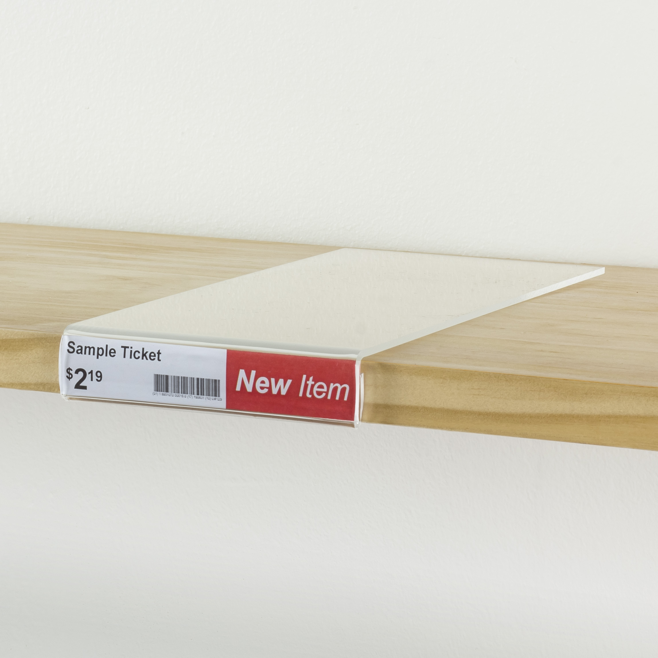 0.75" H x 4" W Shelf Talker Acrylic Sign Holder- Plexiglass