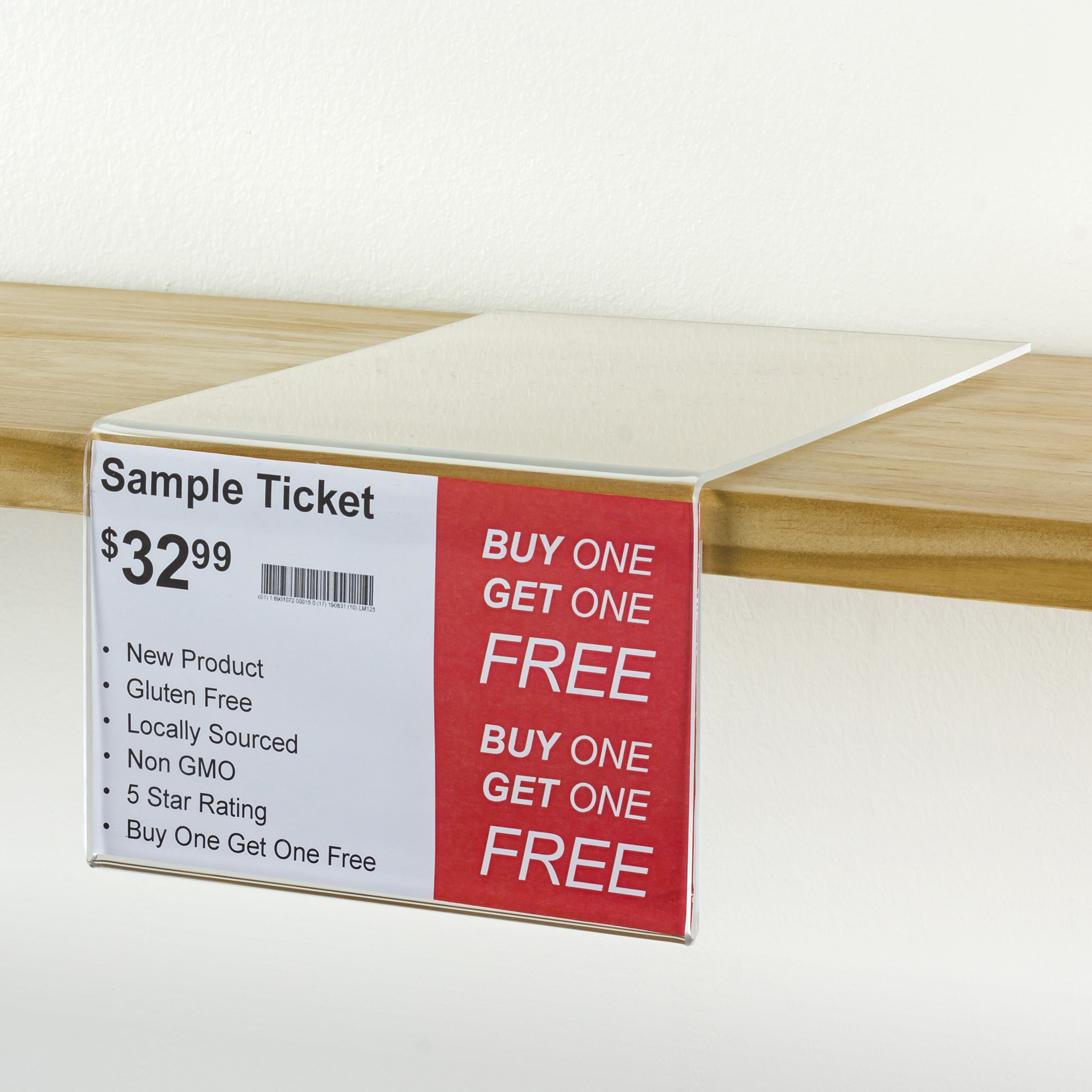 4" H x 6"W Shelf Talker Acrylic Sign Holder Plexiglass shopPOPdisplays