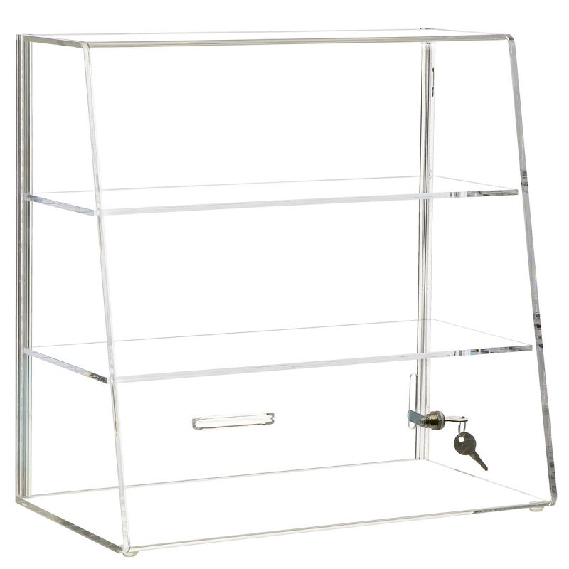 Acrylic Locking Cabinet w 5 Adjustable Shelves - 23.9 H x 15.9 W
