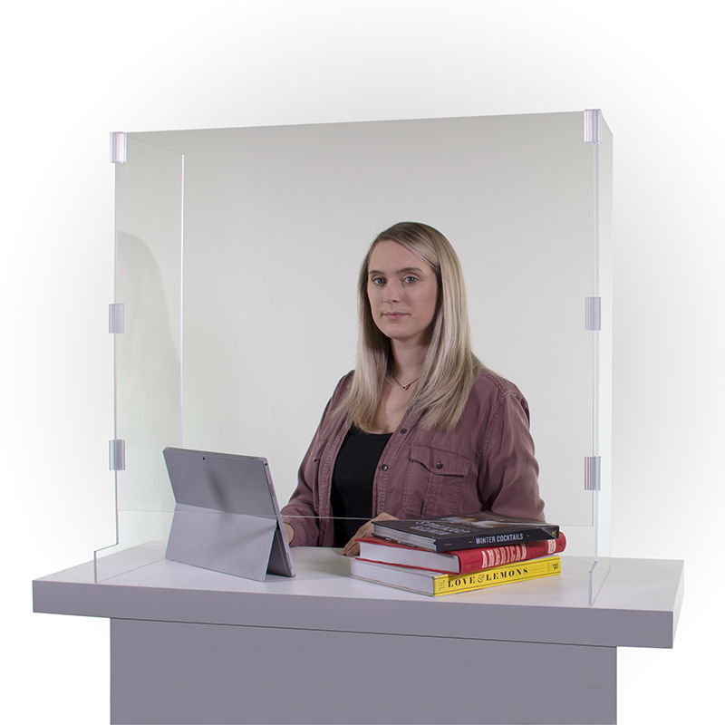 24"x23.5" Desk Barrier Details about   Offex Clear Antimicrobial Plexiglass Protection Shield 