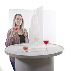 Clear Acrylic 4 Way Table Divider Shield - 23.5"H x 29.5"W x 29.5"L