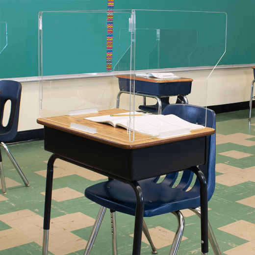 Clear School Student Desk Shield Barrier Sneeze Guard Shoppopdisplays