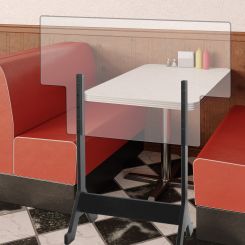Restaurant Table Separator Floor Standing Sneeze Guard 54" to 63"H x 47.5"W Adjustable Height