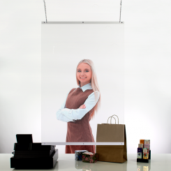 Economy Hanging Clear PVC Vinyl Shield 48"H x 31.5"W