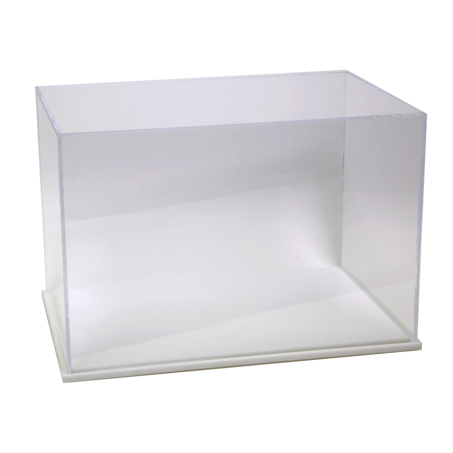 Acrylic Display Box 12"H x 12"W x 18"L with White Base shopPOPdisplays