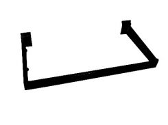 Black Slatwall C-Rail with Rectangular Tube