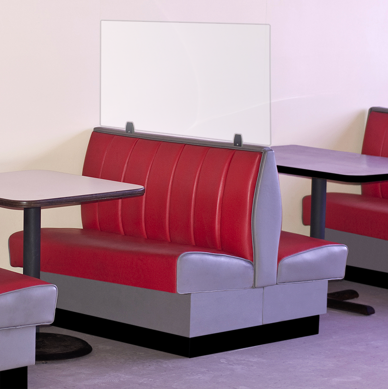 Restaurant Deuce Booth Clear Divider Partition 24.25"H x 29.5"W
