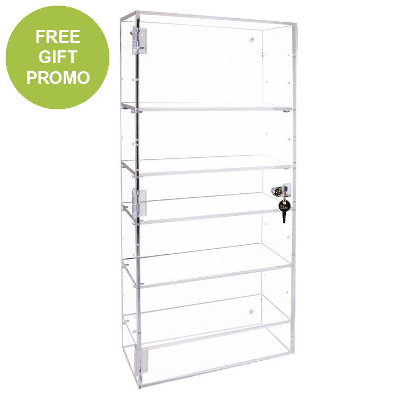 Acrylic Pin Up Lockable Display Show Case/Cabinet Wall or Counter Retail/Shop 