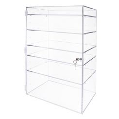 Acrylic Locking Cabinet w 5 Adjustable Shelves - 23.9" H x 15.9" W x 10.25" L