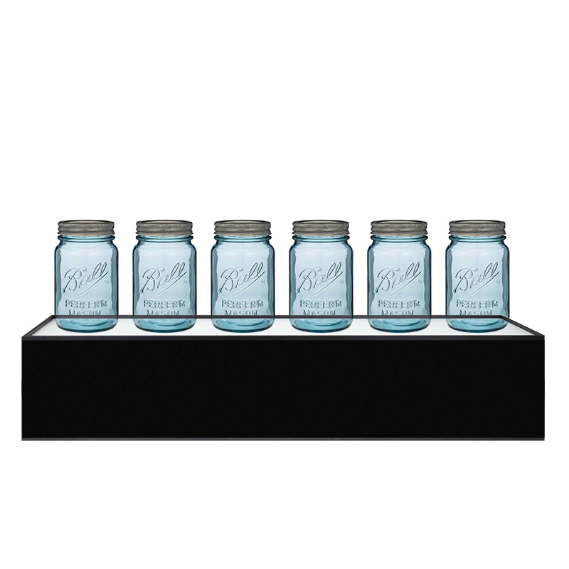Glass Jar Tall Riser Display w/ LED Lighting 7.25 H x 36 W