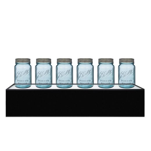 7.25" H x 36" W Glass Jar Tall Riser Display With LED Lighting