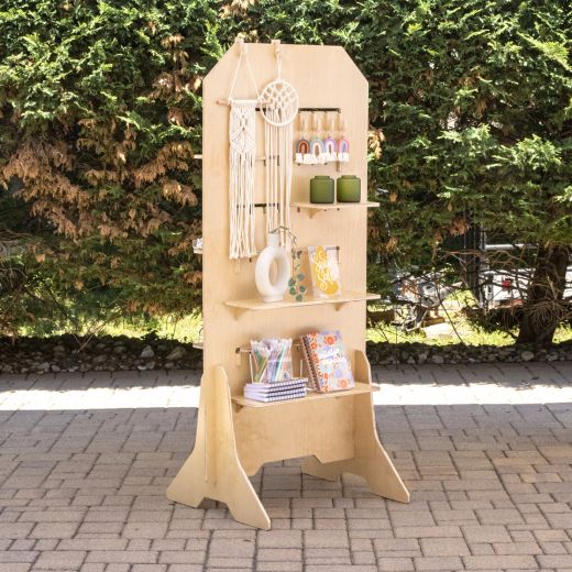 Timber display shelves deals