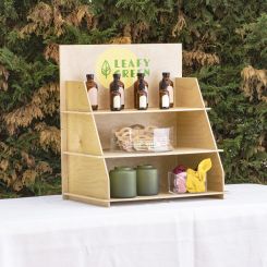 Wooden Medium 3 Tier Countertop Display, Collapsible