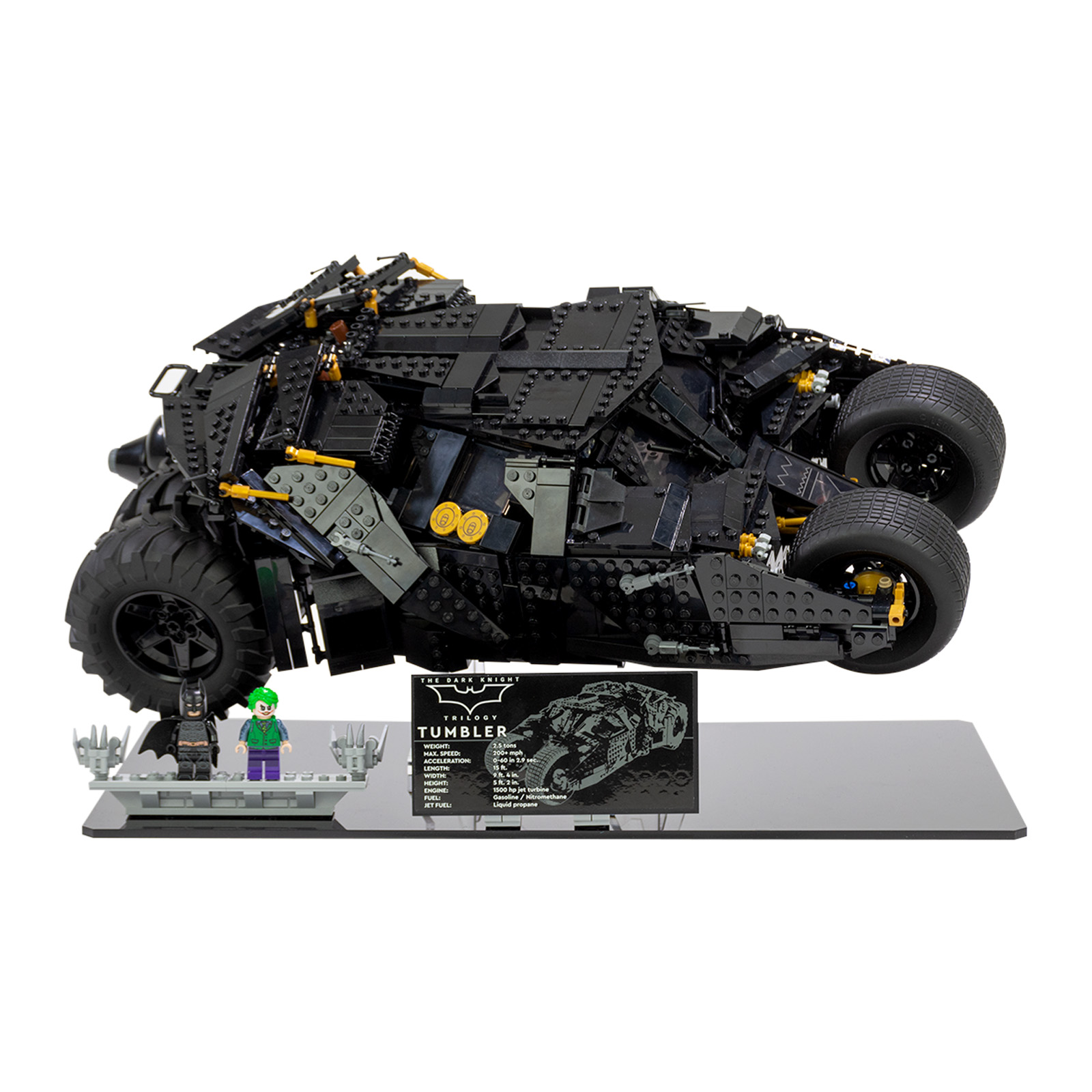 Acrylic display stand for LEGO® DC Batman™ Batmobile™ Tumbler- Display –  Game Face Photography and Printing