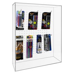 Acrylic Countertop Pegboard Display, 23.5"H x 6"W x 18"L