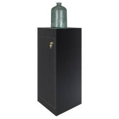 Black Laminate Pedestal With Internal Storage And Locking Door, 15" W x 15" L x 36" H