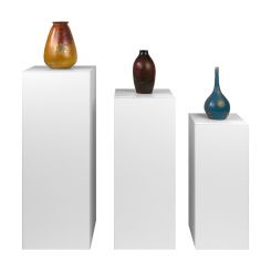 Set of 3 White Economy Nesting Display Pedestals