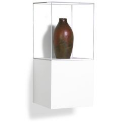 Gloss White Laminate Wall Pedestal Display Case