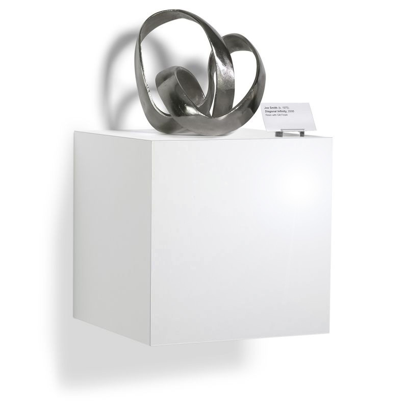 Gloss White Laminate Wall Pedestal Shelf shopPOPdisplays
