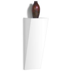 Gloss White Laminate Wall Wedge Pedestal Shelf