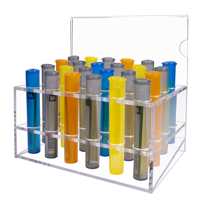 4X6 acrylic tube holder filled with multicolor tubes.

