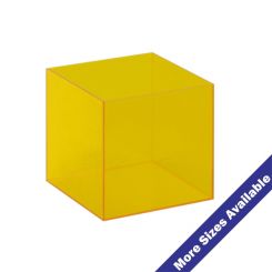 Transparent Yellow Acrylic 5-Sided Box