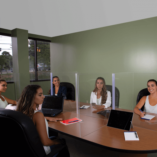 Modular Clear Table Divider Sneeze Guard System for 4 or More Seats