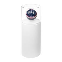 White Round Pedestal Display Case with Acrylic Cover