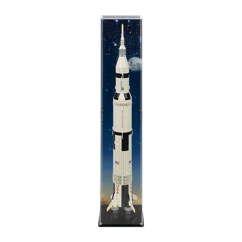 halvkugle basen har en finger i kagen Vertical Display Case for LEGO&#174 NASA Apollo Saturn V 21309 92176 |  shopPOPdisplays