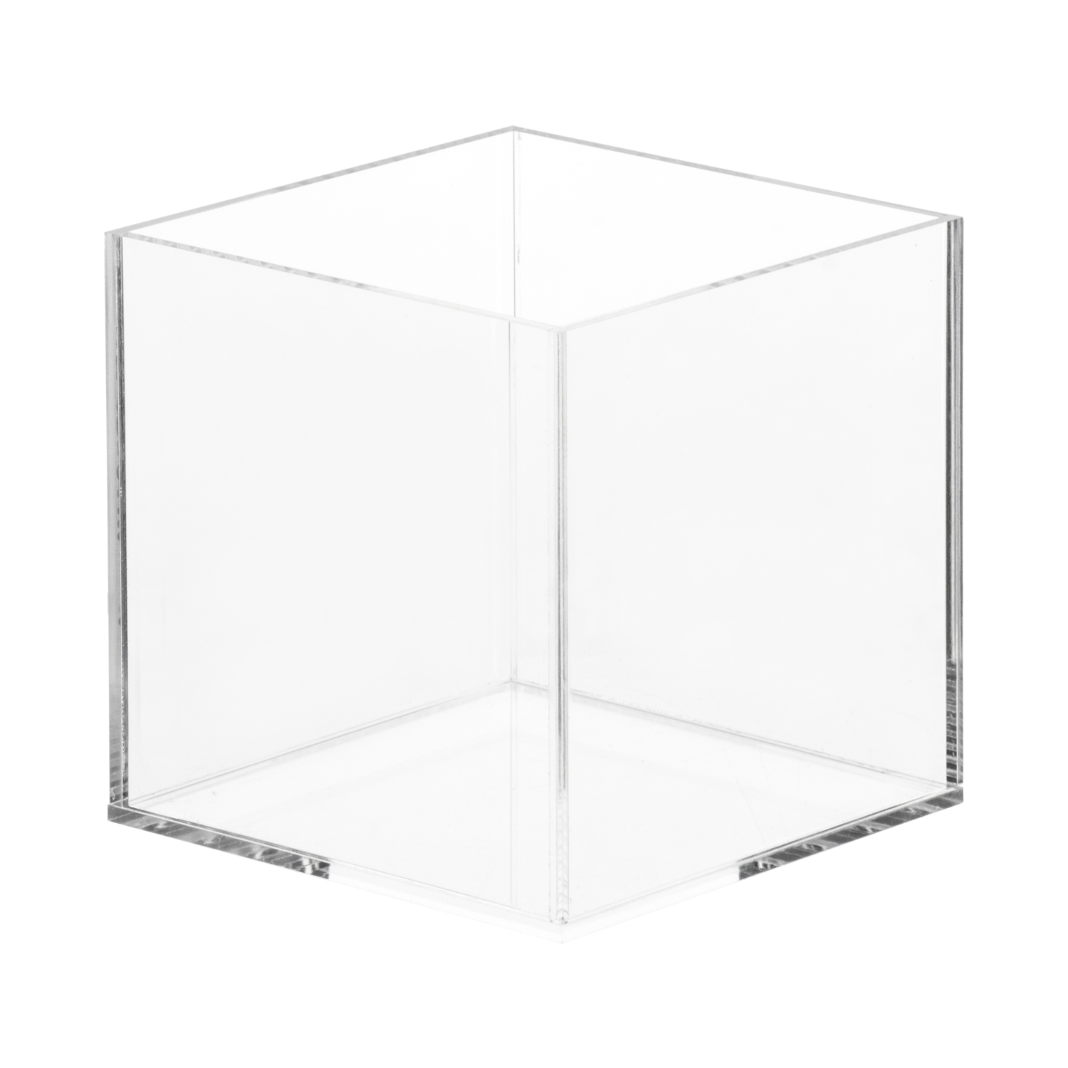 QG 4 pc Ice Cube Square Heavy Base Clear Acrylic Plastic Bathroom Accessory Set 