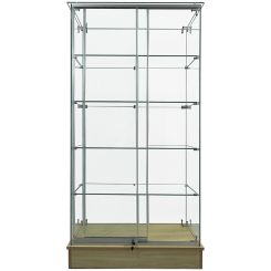 Wood Display Case With Glass Doors - Glass Designs