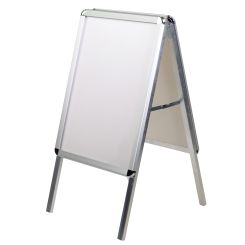 16 x 23 Double-Sided Sidewalk Sign with Aluminum Frame and UV Resistant Cover in Silver