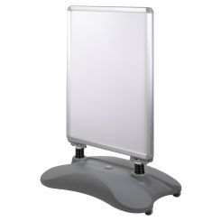23 x 33 Double-Sided Sidewalk Sign with Water Filled Base in Silver
