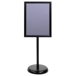 11x16.5 Adjustable Height Floor Sign Stand in Black
