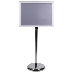 11x16.5 Adjustable Height Floor Sign Stand in Silver