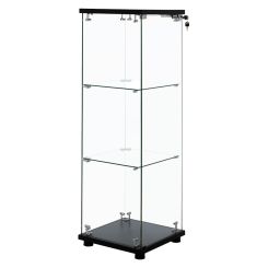 Frameless Countertop Glass Display Case – 47" with Locking Door & Shelves
