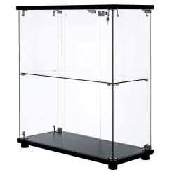 Frameless Glass Display Case – 32" Double Door with Lock