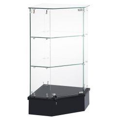 Frameless Corner Display Case – 38" Glass Construction