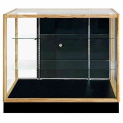 Retail Display Counter – 48" Tempered Glass with Adjustable Shelves & Sliding Doors