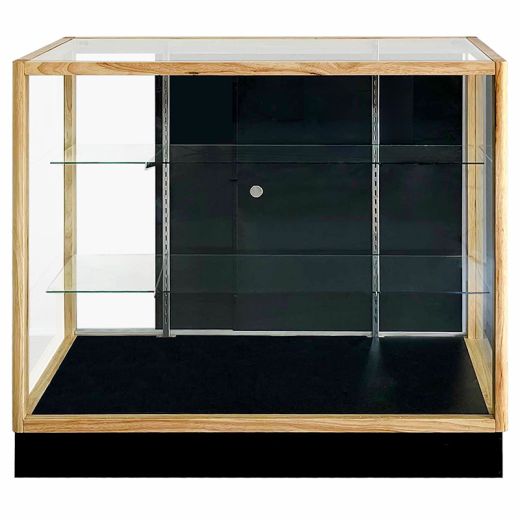 Retail Display Counter – 48" Tempered Glass with Adjustable Shelves & Sliding Doors
